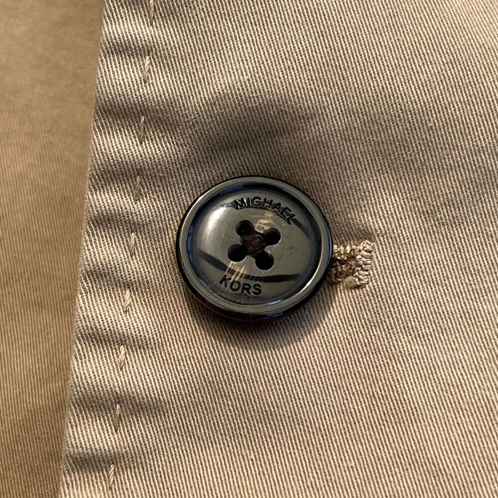 Michael Kors Tan Beige Size 46R 2 Button Cotton Blazer Jacket Casual - Picture 2 of 14